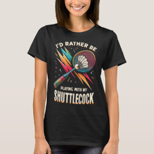 Camiseta Badminton Player Shuttle Racket