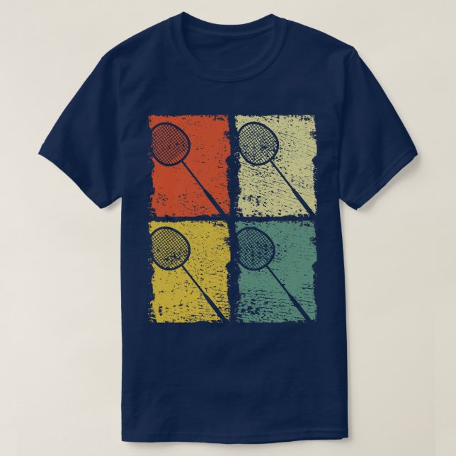 Camiseta Badminton Racket Badminton Retro 1 (Diseño del anverso)
