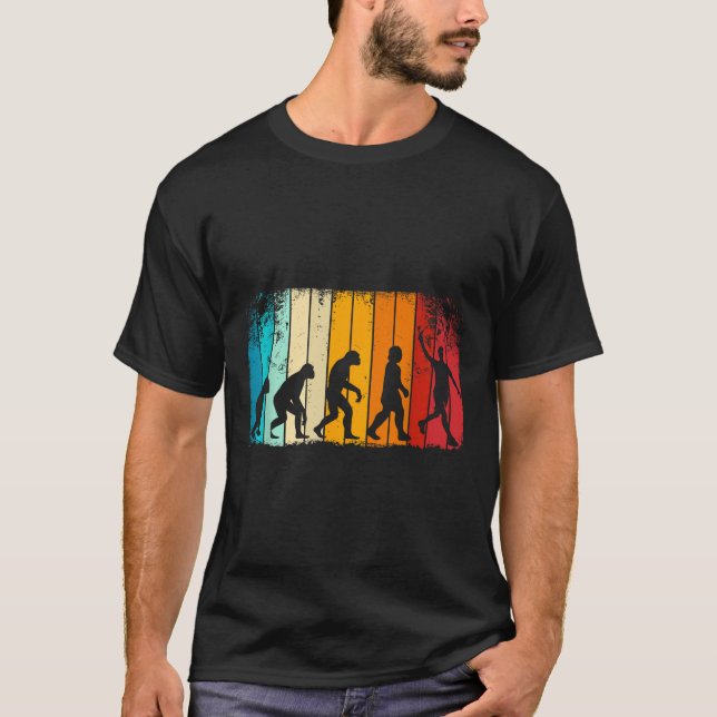 Camiseta Bádminton Retro Con Evolución de Volante Darwin  (Anverso)