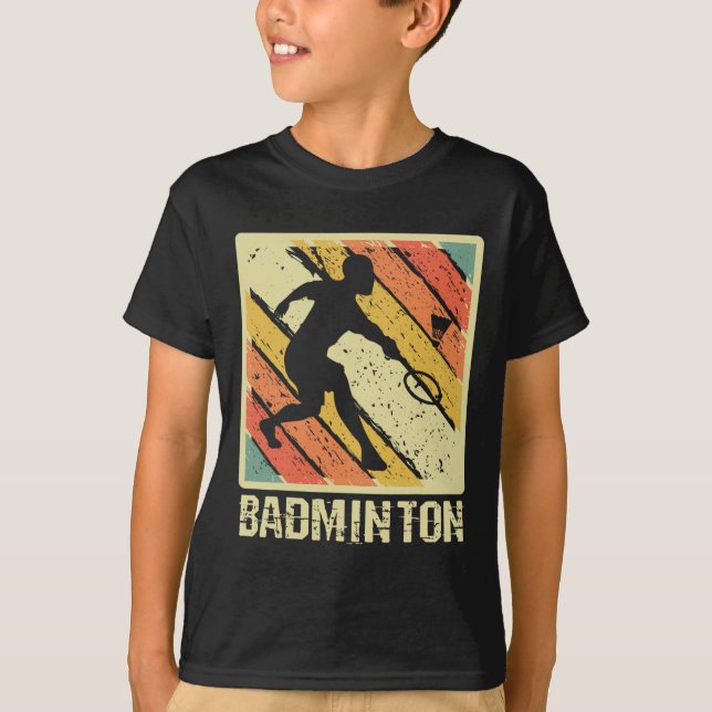 Camiseta Badminton Retro Vintage Shuttle (Anverso)