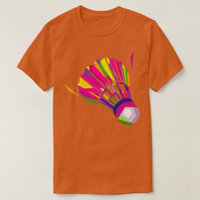 Camiseta badminton shuttlecock art graciosa badminton T (Diseño del anverso)