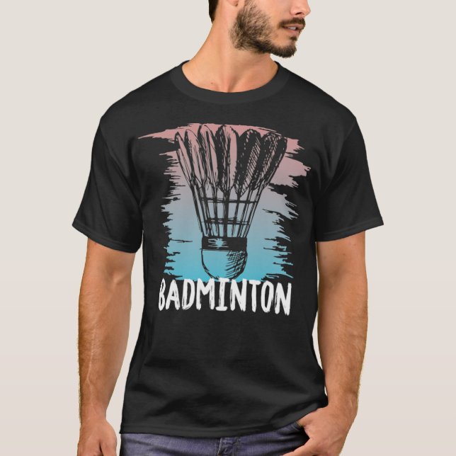 Camiseta badminton shuttlecock divertido racket regalo (Anverso)