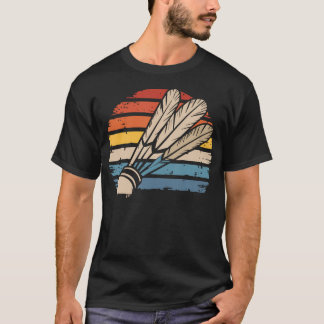 Camiseta Badminton Shuttlecock Sunset Distressed Funny Shut