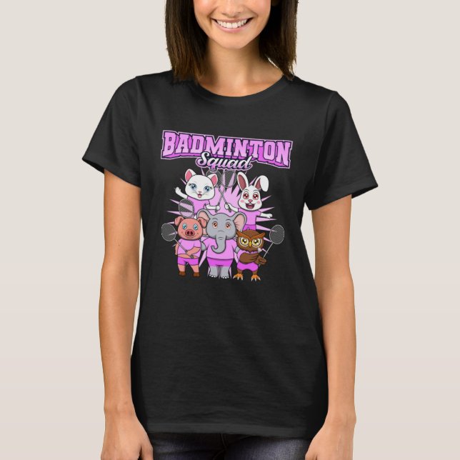 Camiseta Badminton Squad Cute Animals Shuttlecock (Anverso)