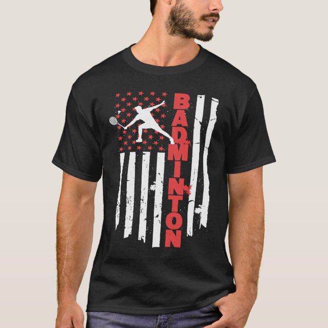 Camiseta Badminton Team American Flag Estados Unidos Badmin (Anverso)