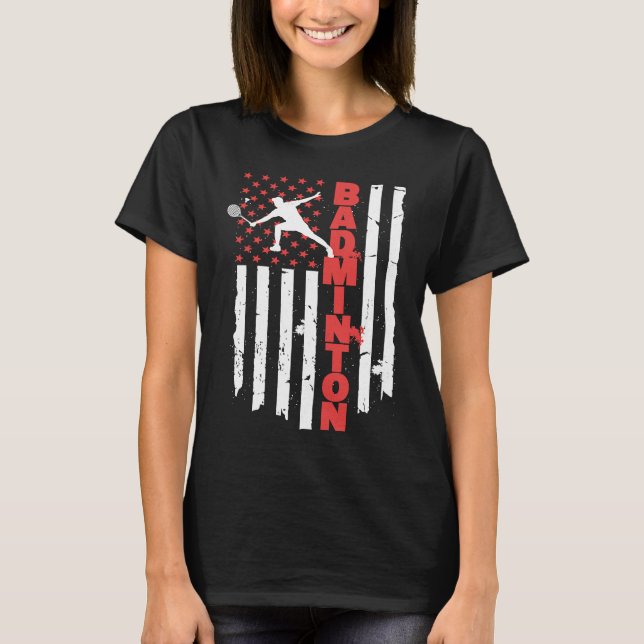 Camiseta Badminton Team American Flag USA Badminton (Anverso)