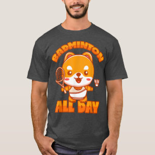 Camiseta Badminton Todo El Día Corgi Shiba Inu 