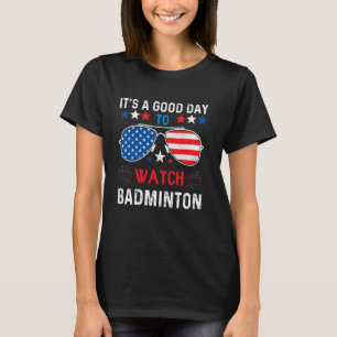 Camiseta Badminton USA apoya la bandera de los EEUU de las