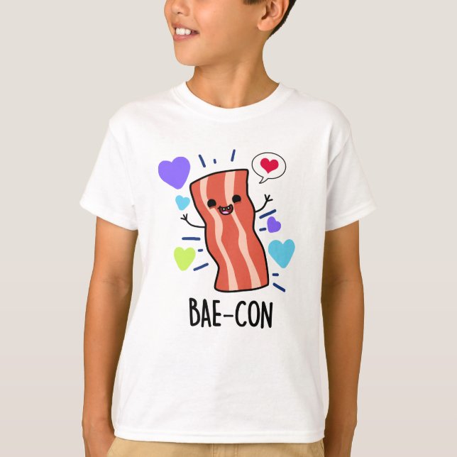 Camiseta Bae-con Funny Bacon Pun (Anverso)