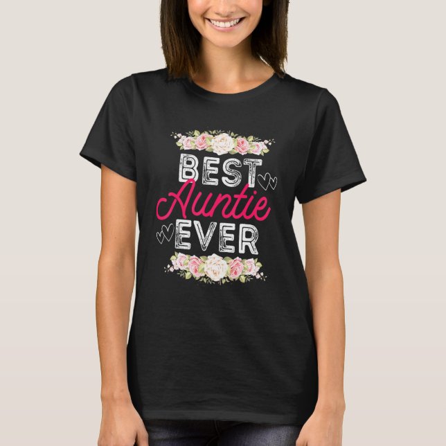 Camiseta Bae Mejor Tía Jamás Floral Gráfica Mujeres (Anverso)