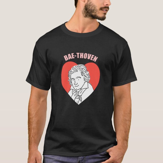 Camiseta Bae-Thoven Música Clásica Pun Dark T-Shirt (Anverso)