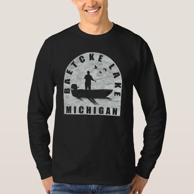 Camiseta Baetcke Lake Fishing Michigan (Anverso)