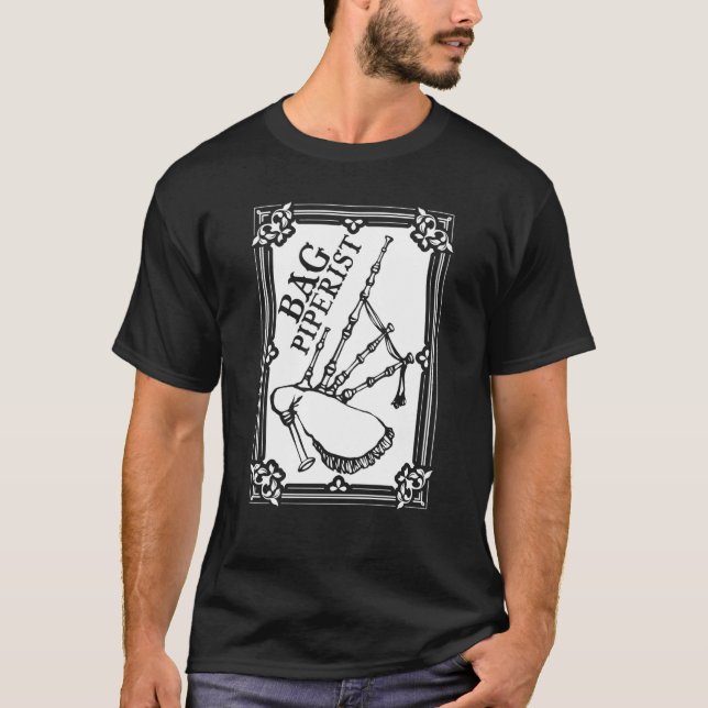 Camiseta Bag Piperist Scottish Music And Bagpipes Player (Anverso)