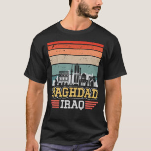 Camiseta Bagdad Irak Retro Vintage Sunset Skyline Bagdad