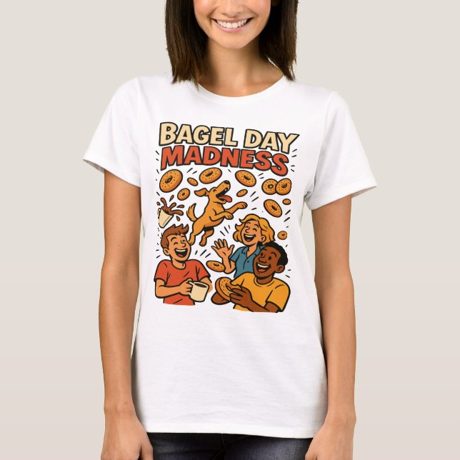 Camiseta Bagel Day Madness Funny Retro Art (Anverso)