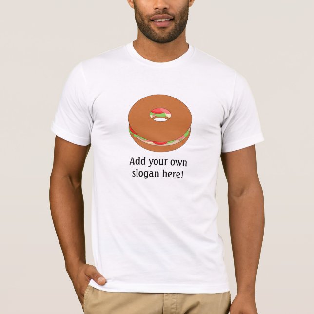 Camiseta Bagel: Lema de Personalizable (Anverso)