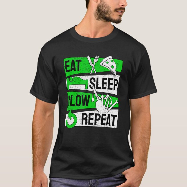 Camiseta Bagpipe Bagpipes Eat Sleep Blow Repeat (Anverso)