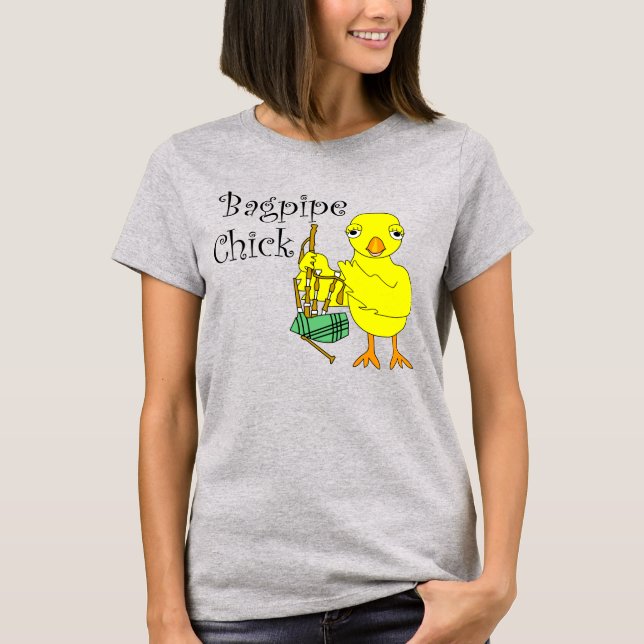 Camiseta Bagpipe Chick Text (Anverso)