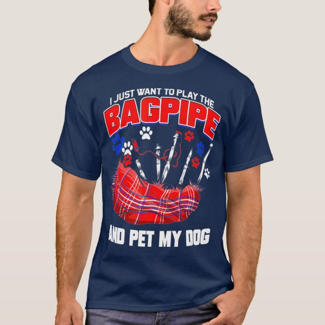 Camiseta Bagpipe Dog Owner Muscian Bagpiper Gift (Anverso)