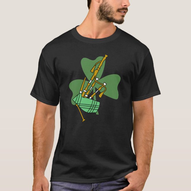 Camiseta Bagpipe Shamrock T-Shirt (Anverso)