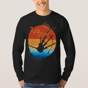 Camiseta Bagpiper retro Bagpiper, músico musical
