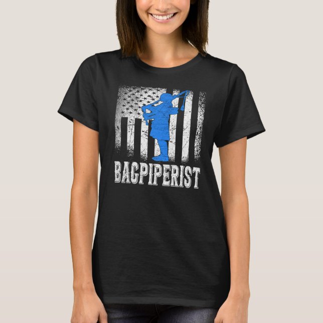 Camiseta Bagpiperist Bagpiper Bagpiping Kilt Scottish Blow  (Anverso)