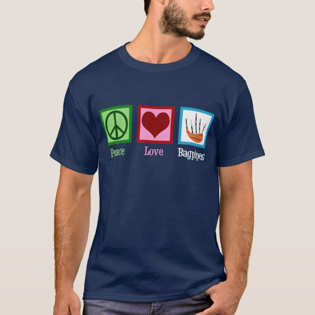 Camiseta Bagpipes de amor por la paz (Anverso)