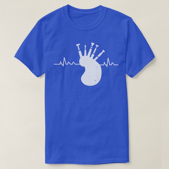 Camiseta Bagpipes Heartbeat Scotland Pulse (Diseño del anverso)