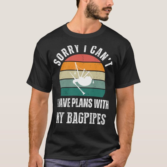 Camiseta Bagpipes Plans Tee: Adoptar el humor musical y el  (Anverso)