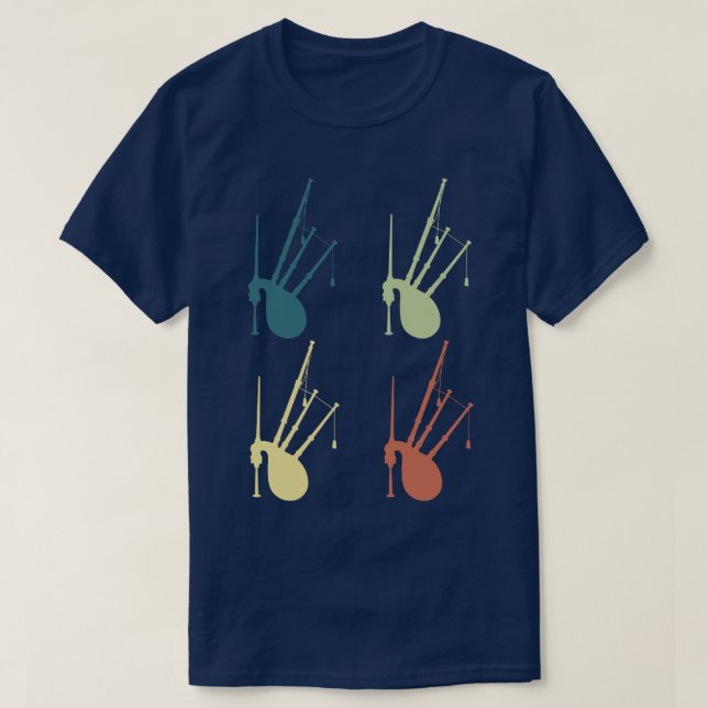 Camiseta Bagpipes retro (Diseño del anverso)