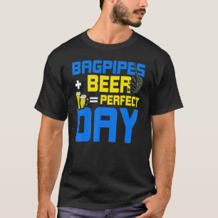 Camiseta Bagpipes Y Cerveza Perfecto Día Escocés