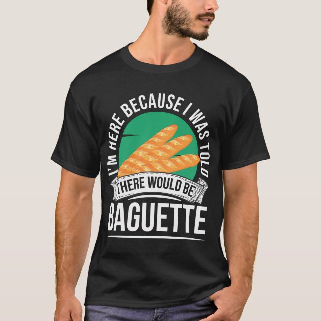 Camiseta Baguette de comida francesa (Anverso)