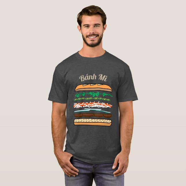 Camiseta Baguette vietnamita del pan francés del bocadillo (Anverso completo)