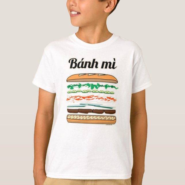 Camiseta Baguette vietnamita del pan francés del bocadillo (Anverso)