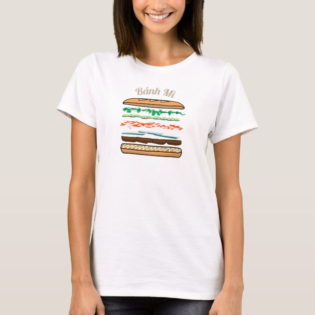 Camiseta Baguette vietnamita del pan francés del bocadillo (Anverso)