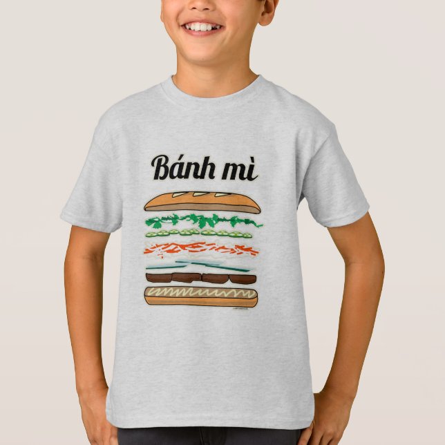 Camiseta Baguette vietnamita del pan francés del bocadillo (Anverso)