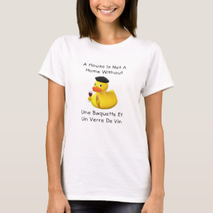 Camiseta Baguette y Wine Rubber Duck Beret