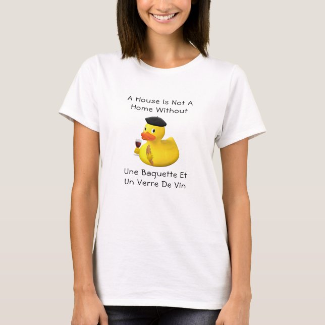 Camiseta Baguette y Wine Rubber Duck Beret (Anverso)