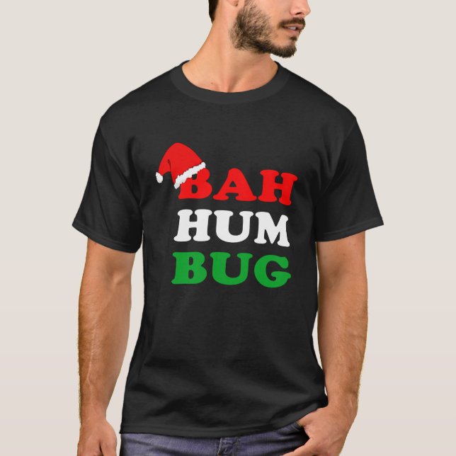 Camiseta Bah Humbug  Christmas Santa Hat Bah Hum Bug (Anverso)