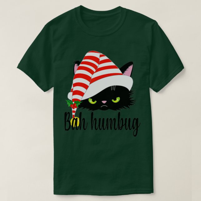 Camiseta Bah Humbug Merry Christmas Funny Cat Lover (Diseño del anverso)