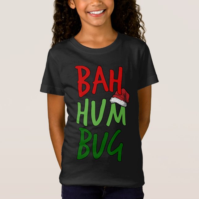 Camiseta Bah Humbug Navidades de Santa Hat Anti-Navidades (Anverso)
