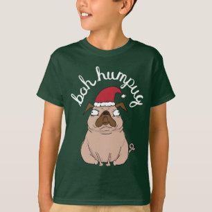 Camiseta Bah Humpug Navidades Santa Pug