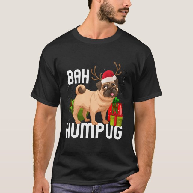 Camiseta Bah Humpug Puggle Xmas Hum Pug Baby Regalos Mascot (Anverso)