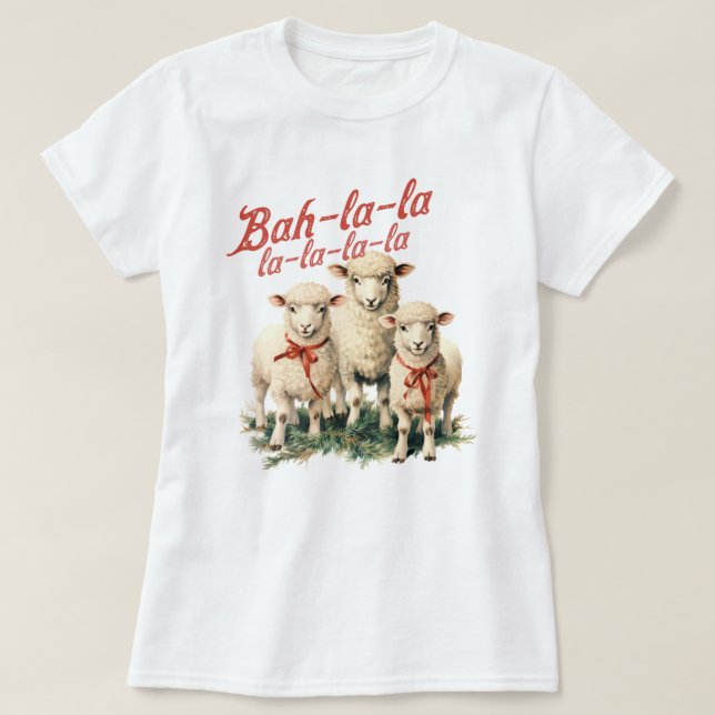 Camiseta Bah La La Cute Navidades Retro (Diseño del anverso)