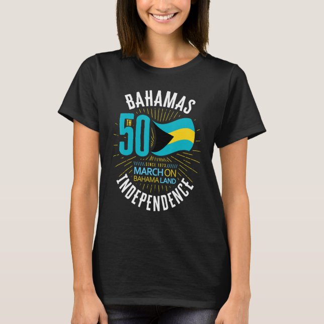 Camiseta Bahamas 50.ª independencia Bandera bahameña Nassau (Anverso)