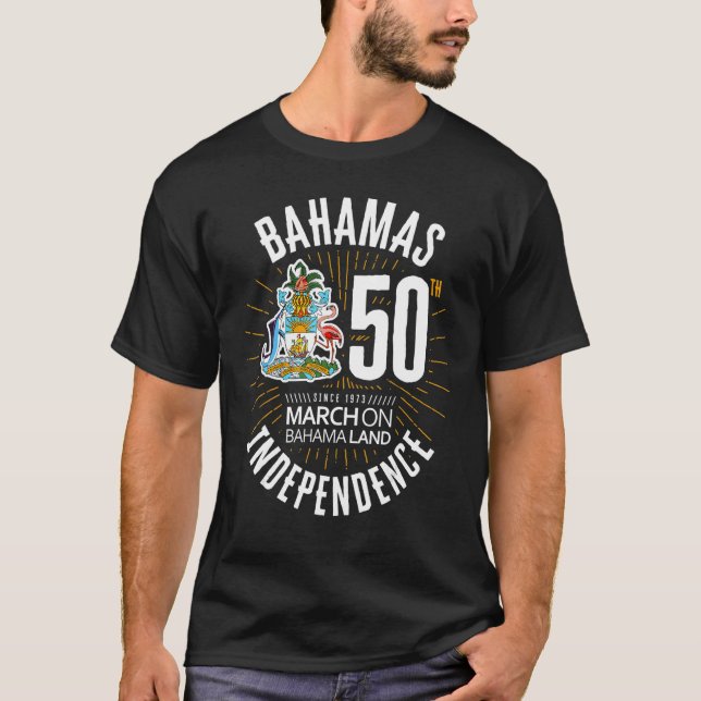 Camiseta Bahamas 50th Independence Bahamian Flag Nassau Bah (Anverso)