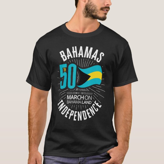 Camiseta Bahamas 50th Independence Bahamian Flag Nassau Bah (Anverso)