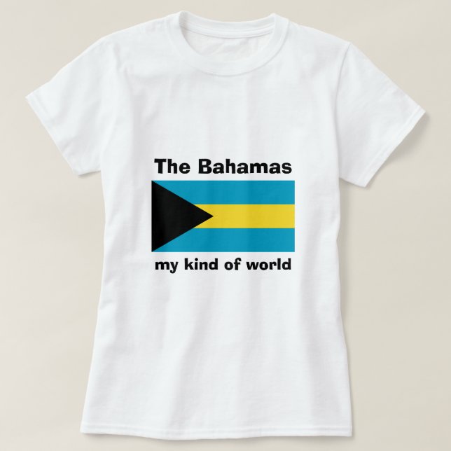 Camiseta Bahamas Bandera + Mapa + Texto (Diseño del anverso)