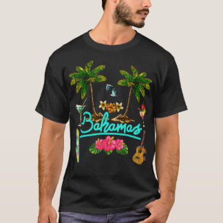 Camiseta Bahamas Beach Summer Palm Surf Sun set Palm Trees