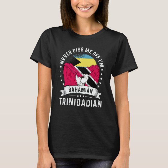 Camiseta Bahamas Flag Trinidad&Tobago Grown  Humor Pride (Anverso)